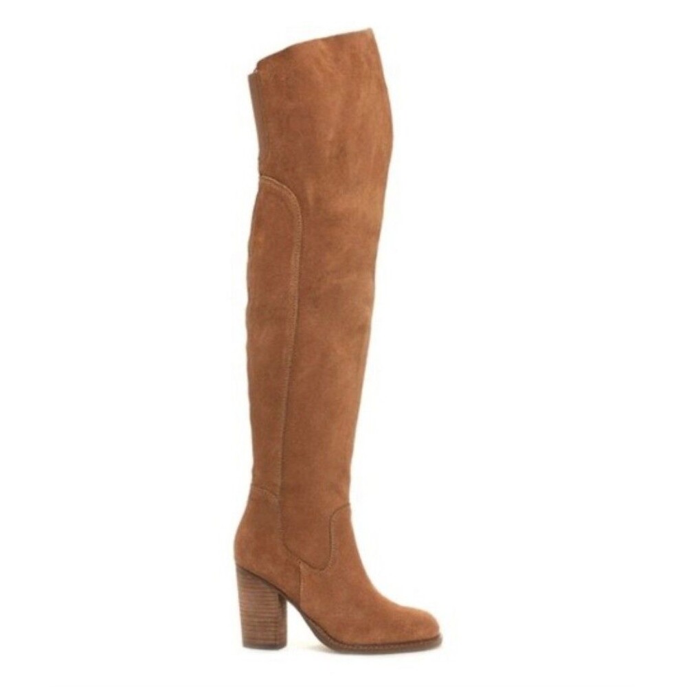 Kelsi Dagger Logan Over-the-Knee Boots Chestnut Leather Women’s 8.5 New Anthro